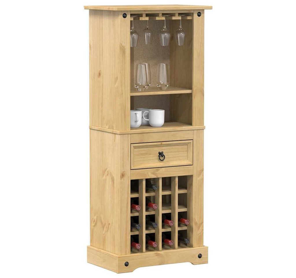 furnicato Barschrank Weinregal Corona 56x35x134,5 cm Massivholz Kiefer (1-St) von furnicato