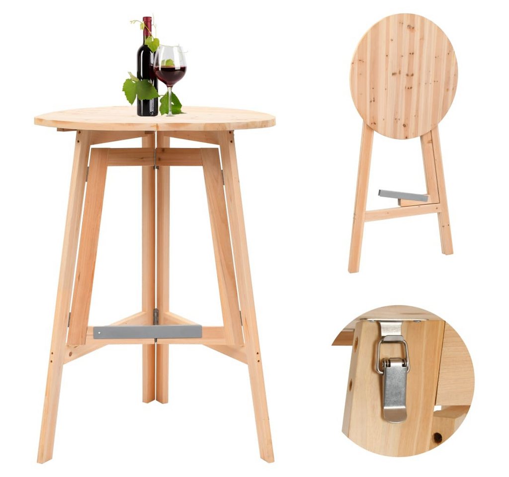 furnicato Bartisch Klappbarer 78 cm Tannenholz (1-St) von furnicato