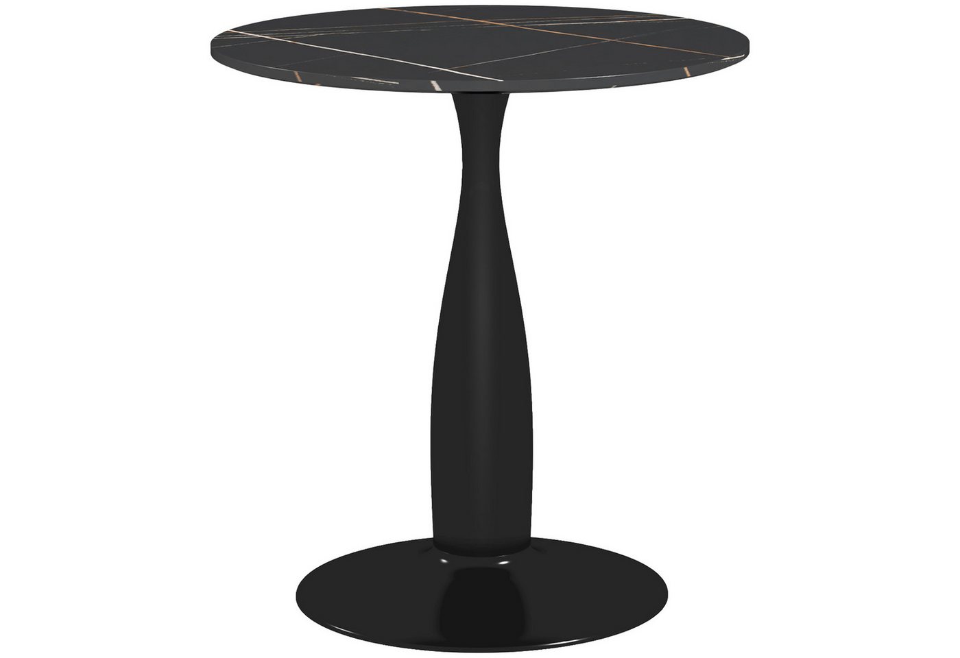 furnicato Bartisch Runder Esstisch Stahl MDF 70x74 cm Schwarz (1-St) von furnicato