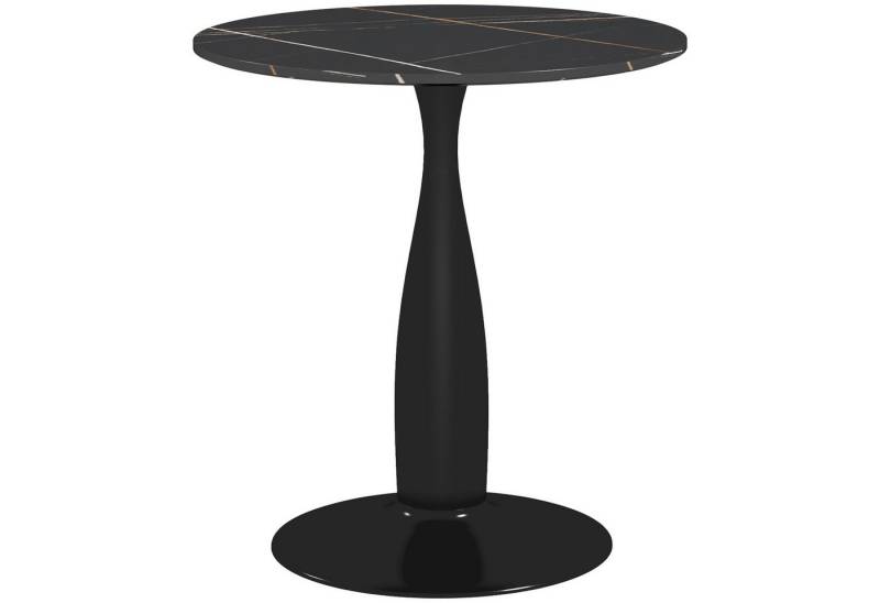 furnicato Bartisch Runder Esstisch Stahl MDF 70x74 cm Schwarz (1-St) von furnicato