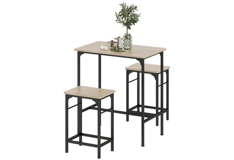 furnicato Bartisch Set mit 2 Barhockern, Rutschfeste Fußpolster furnicato Bartisch Set mit 2 Barhockern, Rutschfeste Fußpolster von furnicato