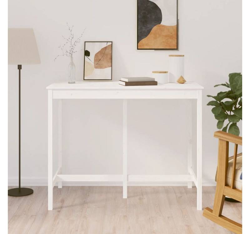 furnicato Bartisch Weiß 140x80x110 cm Massivholz Kiefer (1-St) von furnicato