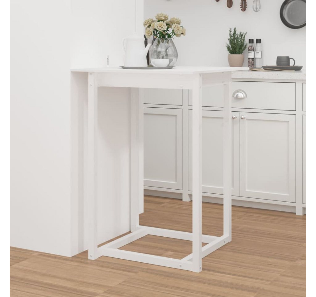 furnicato Bartisch Weiß 80x80x110 cm Massivholz Kiefer (1-St) von furnicato