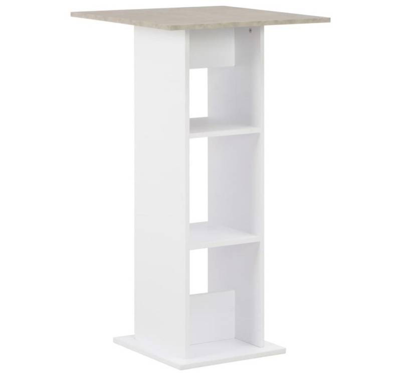 furnicato Bartisch Weiß und Beton 60x60x110 cm (1-St) von furnicato