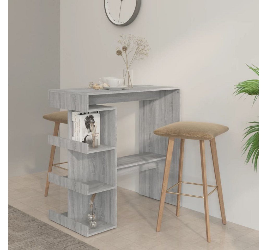 furnicato Bartisch mit Regal Grau Sonoma 100x50x101,5 cm (1-St) von furnicato