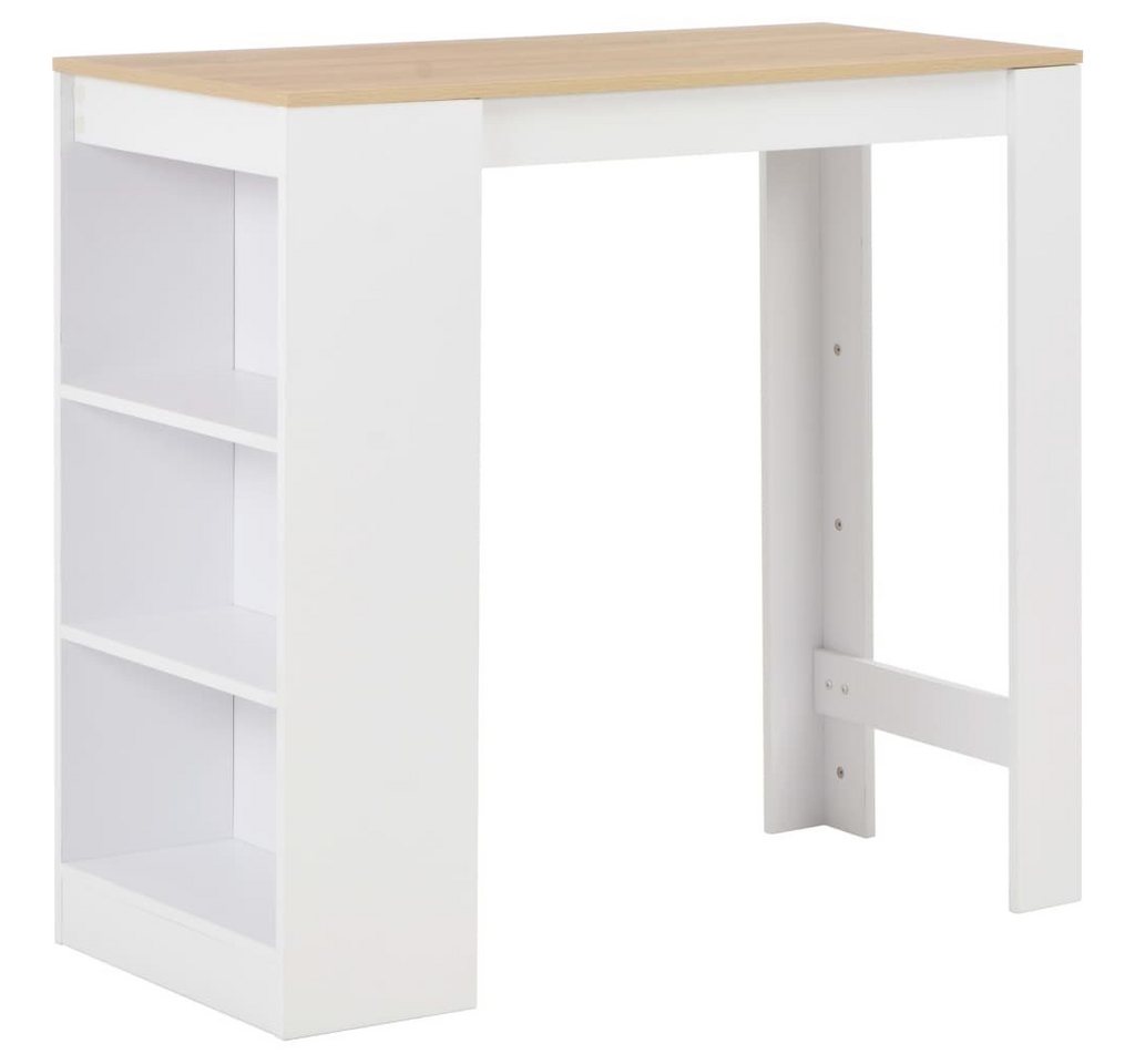 furnicato Bartisch mit Regal Weiß 110x50x103 cm (1-St) von furnicato