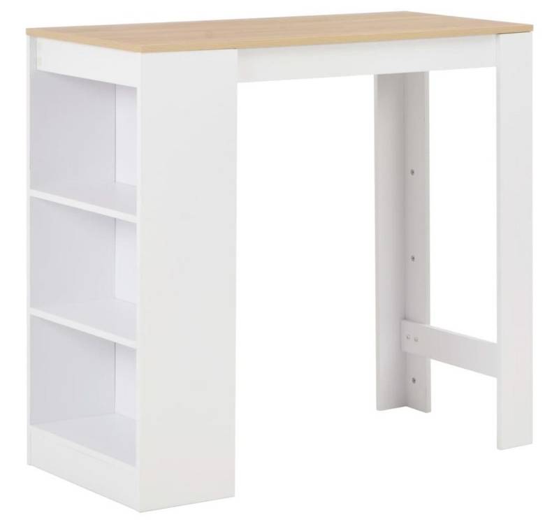furnicato Bartisch mit Regal Weiß 110x50x103 cm (1-St) von furnicato
