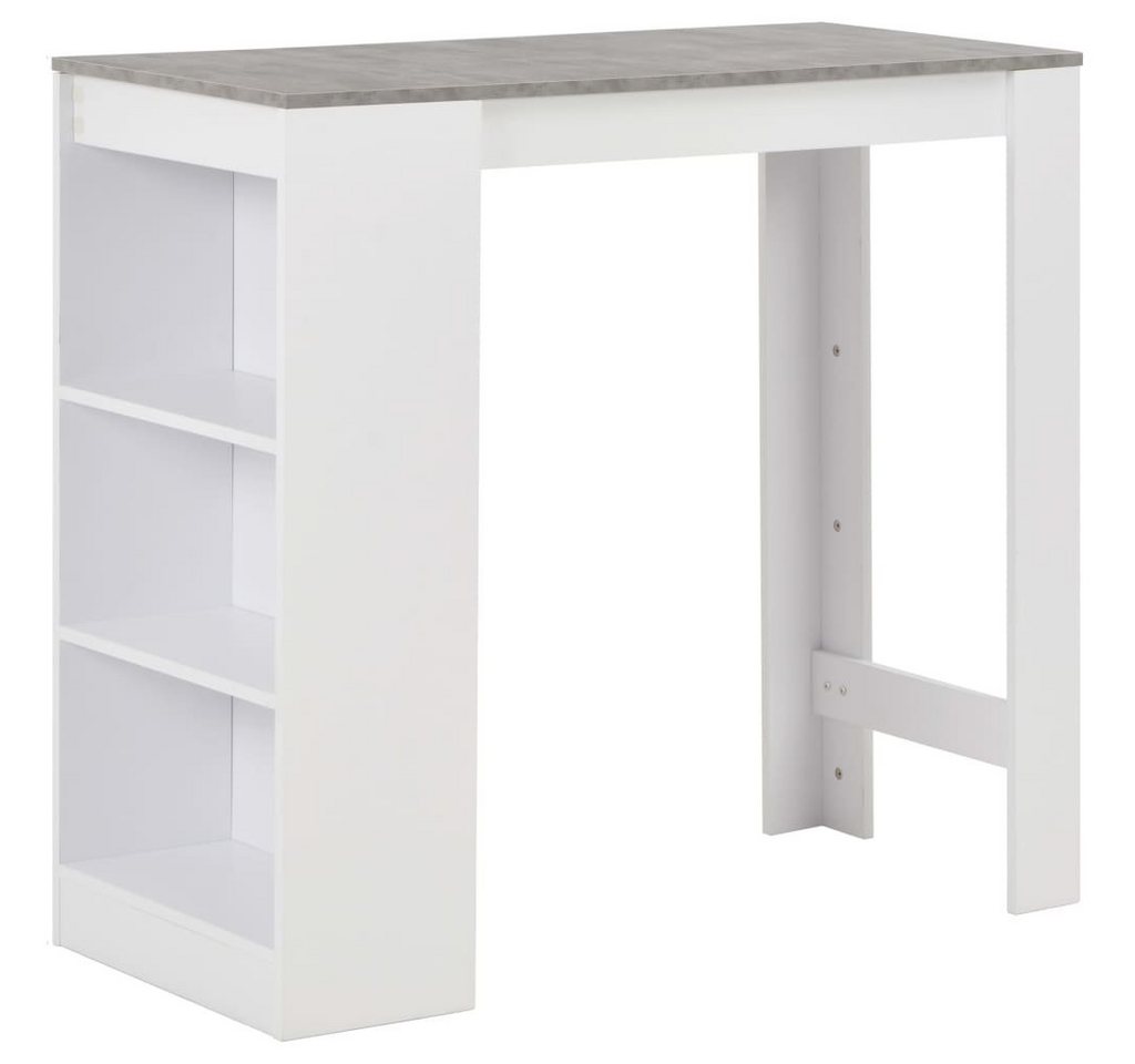 furnicato Bartisch mit Regal Weiß 110x50x103 cm (1-St) von furnicato