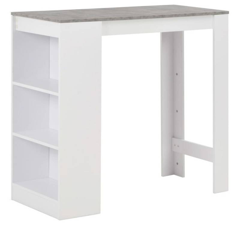 furnicato Bartisch mit Regal Weiß 110x50x103 cm (1-St) von furnicato