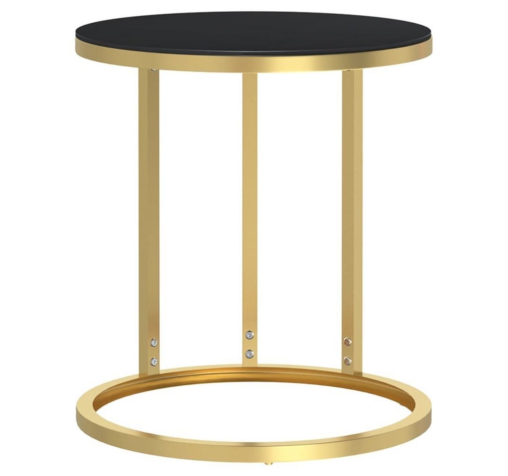 furnicato Beistelltisch Golden und Schwarz 45 cm Hartglas (1-St) von furnicato