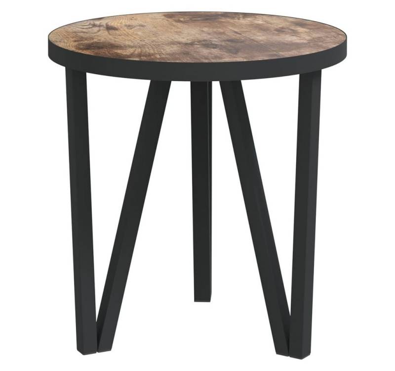 furnicato Beistelltisch Schwarz und Gelb Ø35 cm MDF (1-St) von furnicato