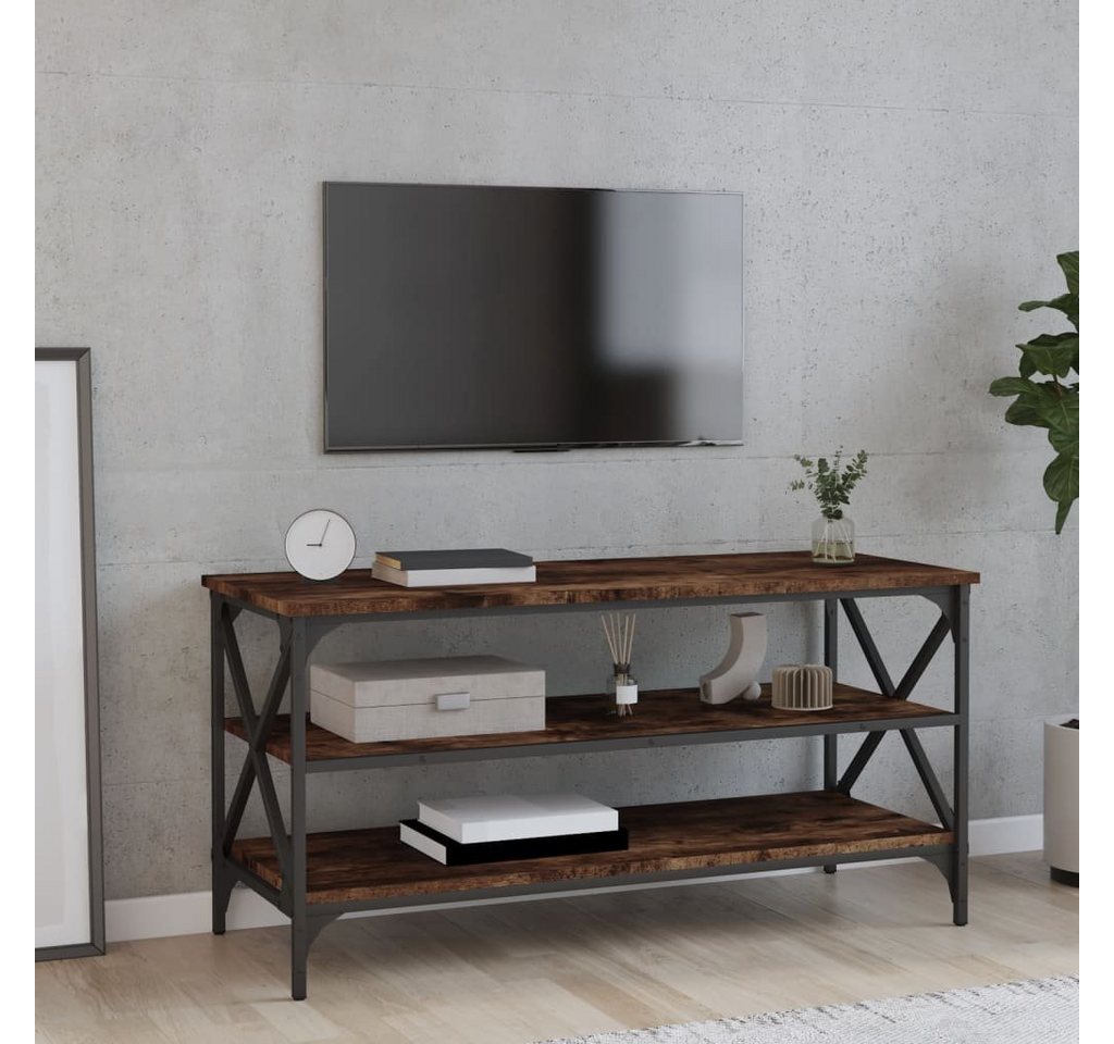 furnicato Beistelltisch TV-Schrank Räuchereiche 100x40x50 cm Holzwerkstoff von furnicato