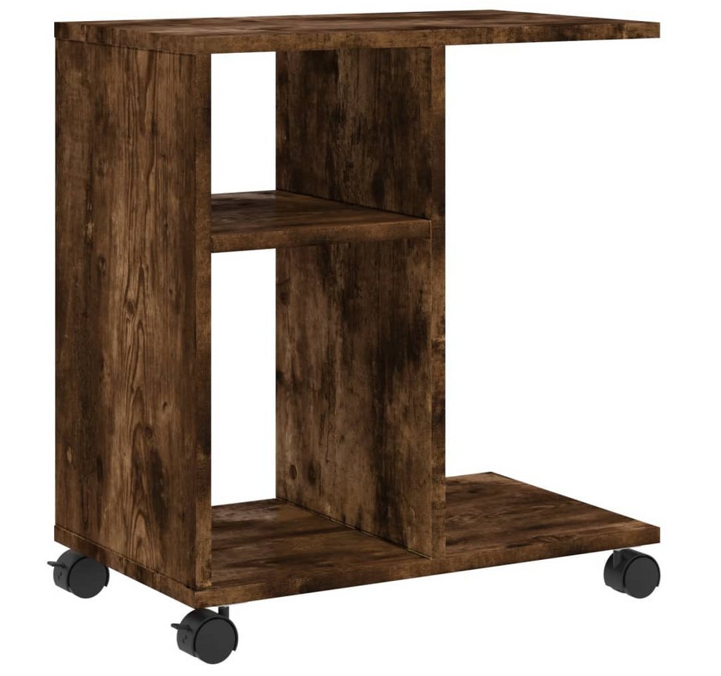 furnicato Beistelltisch mit Rollen Räuchereiche 50x30x55 cm Holzwerkstoff (1-St) von furnicato