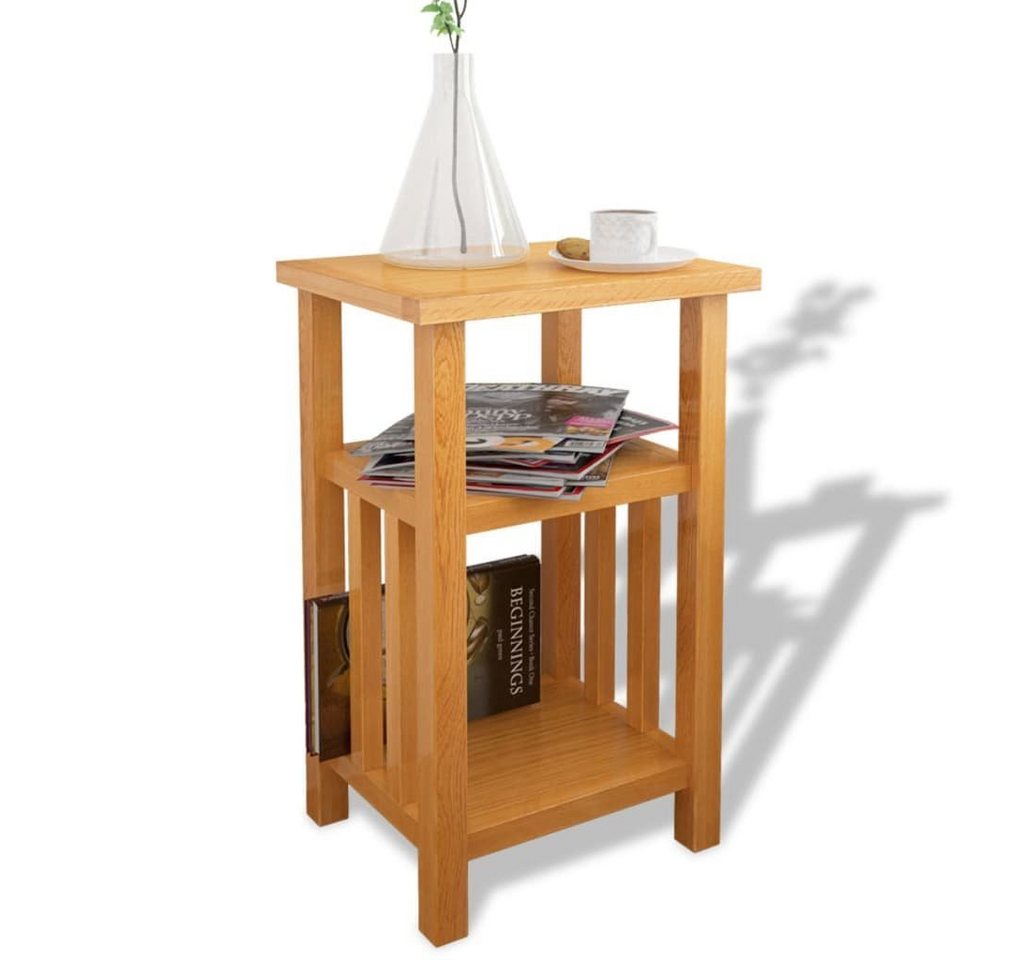 furnicato Beistelltisch mit Zeitungsablage 27x35x55 cm Massivholz Eiche (1-St) von furnicato