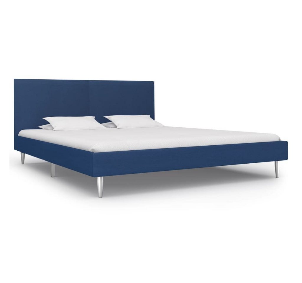 furnicato Bett Bettgestell Blau Stoff 180 x 200 cm von furnicato