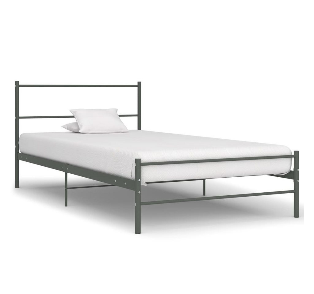 furnicato Bett Bettgestell Grau Metall 100 × 200 cm von furnicato