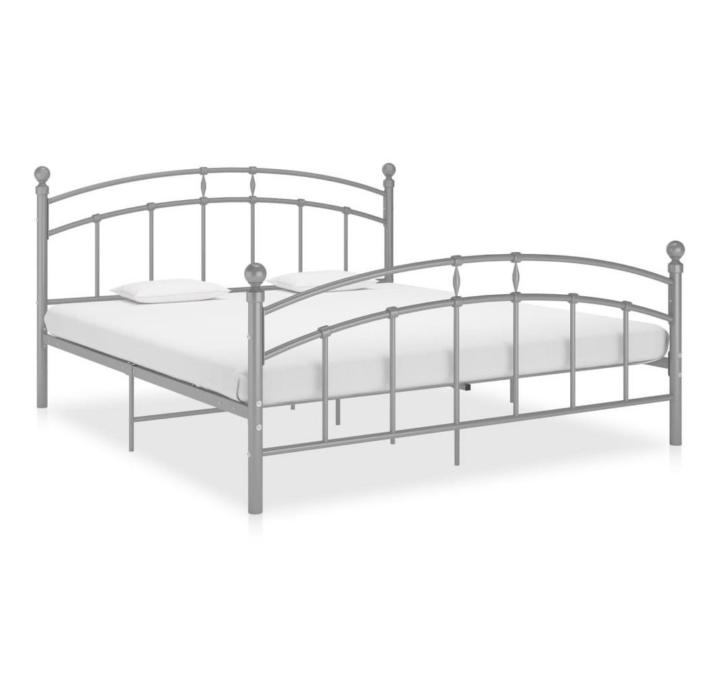 furnicato Bett Bettgestell Grau Metall 140x200 cm von furnicato