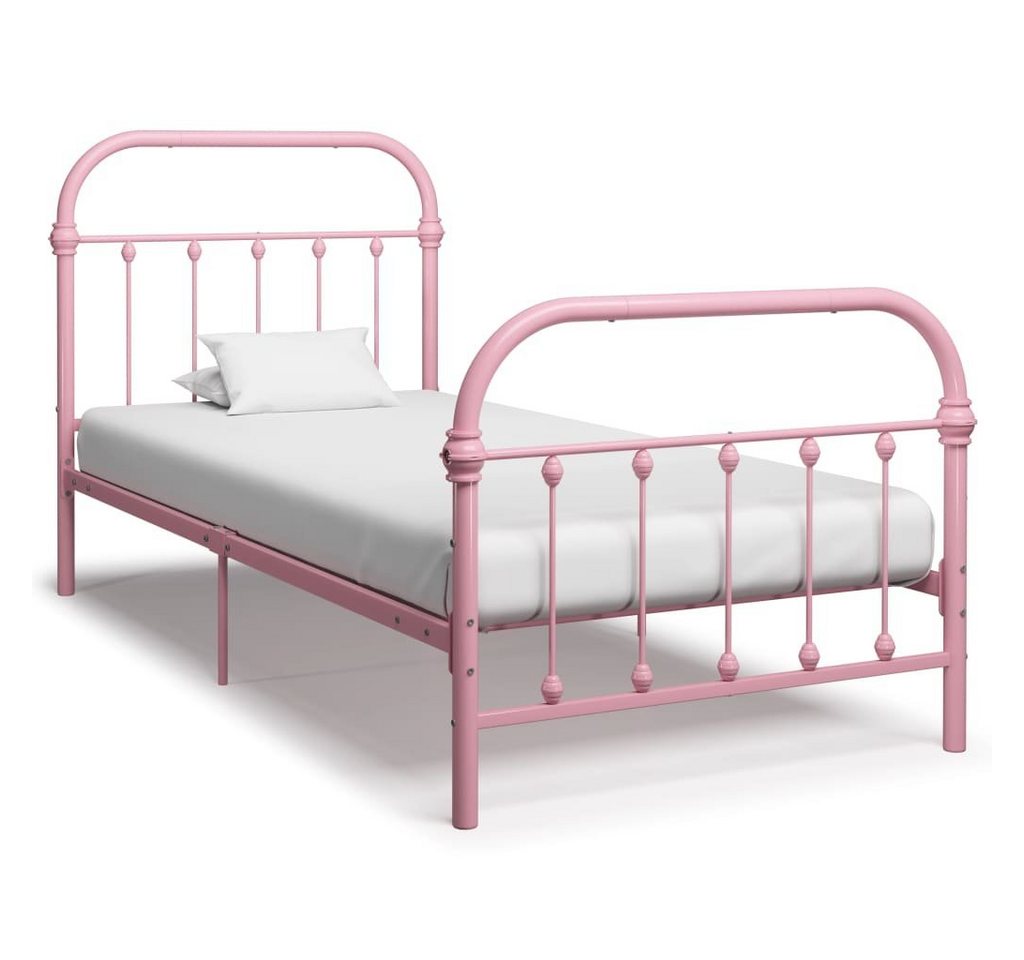 furnicato Bett Bettgestell Rosa Metall 100 × 200 cm von furnicato