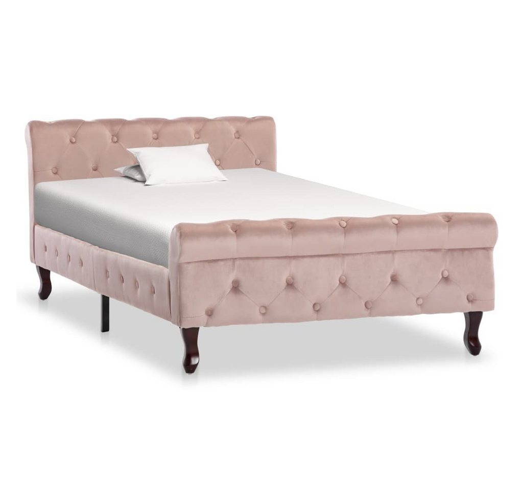 furnicato Bett Bettgestell Rosa Samt 100 x 200 cm von furnicato