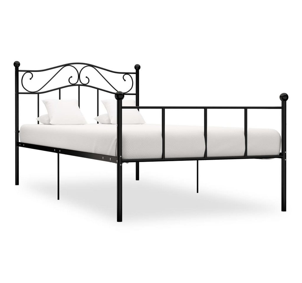 furnicato Bett Bettgestell Schwarz Metall 100 × 200 cm von furnicato