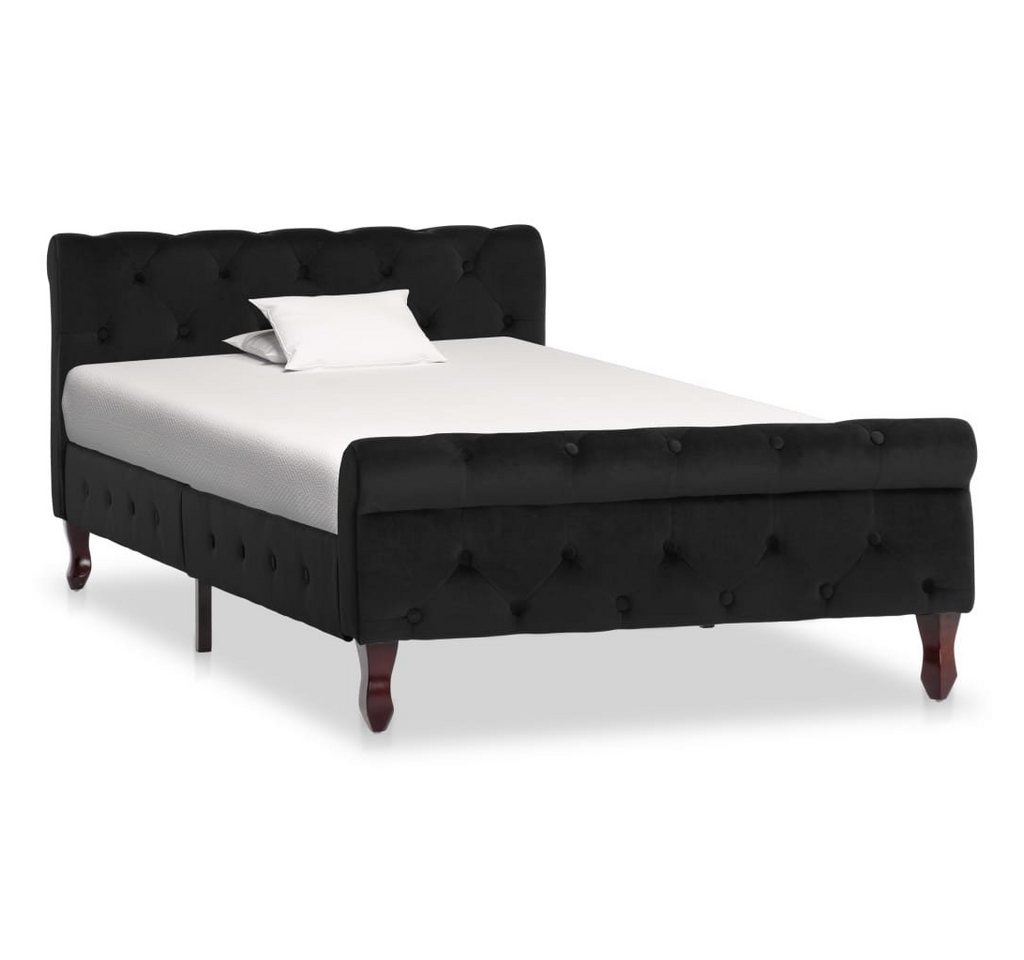 furnicato Bett Bettgestell Schwarz Samt 100 x 200 cm von furnicato