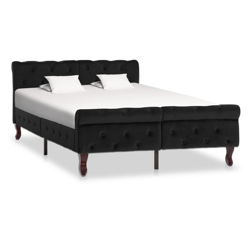 furnicato Bett Bettgestell Schwarz Samt 120 x 200 cm von furnicato