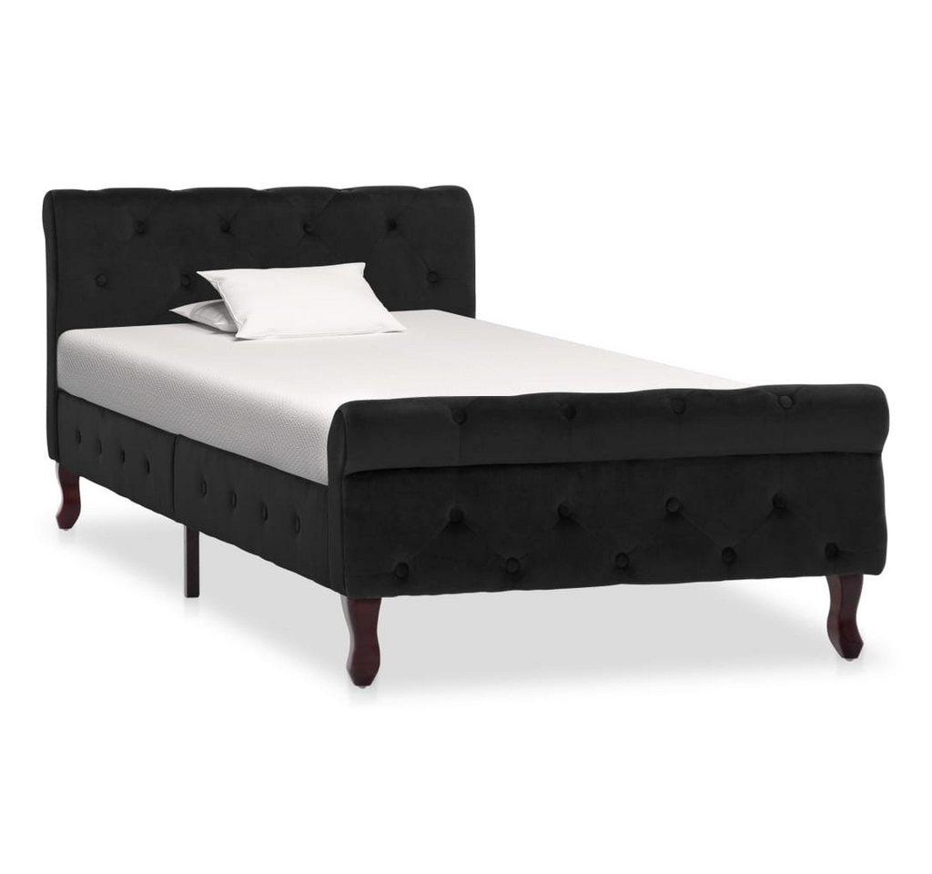 furnicato Bett Bettgestell Schwarz Samt 90 x 200 cm von furnicato