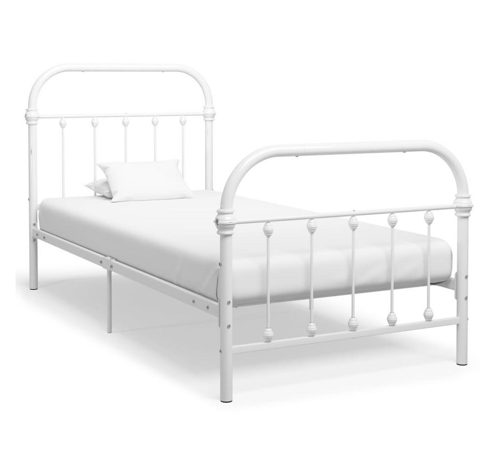 furnicato Bett Bettgestell Weiß Metall 100 × 200 cm von furnicato