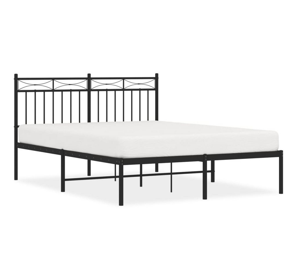 furnicato Bett Bettgestell mit Kopfteil Metall Schwarz 140x200 cm von furnicato