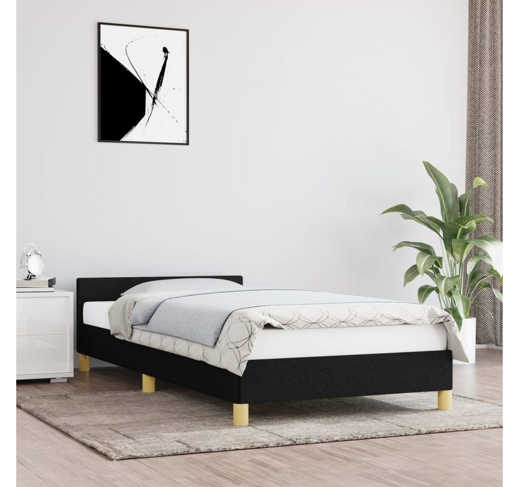 furnicato Bett Bettgestell mit Kopfteil Schwarz 80x200 cm Stoff von furnicato