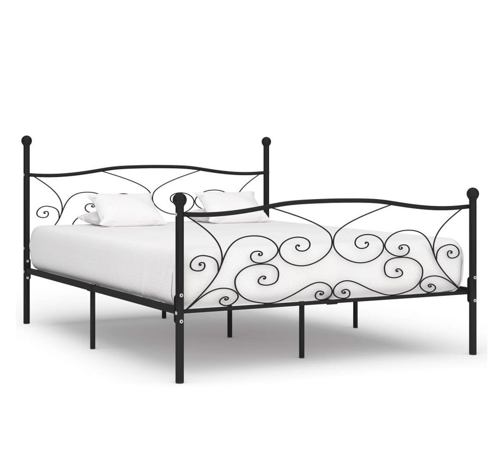 furnicato Bett Bettgestell mit Lattenrost Schwarz Metall 200 × 200 cm von furnicato