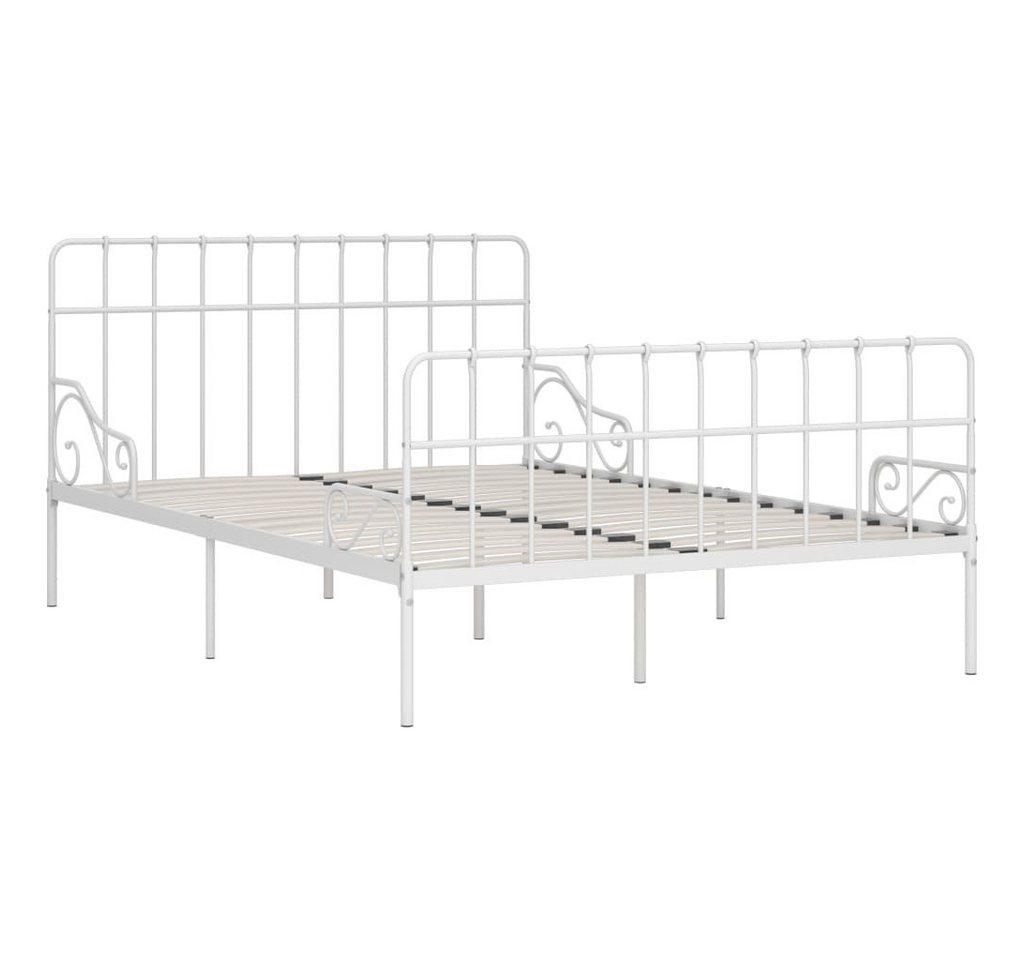 furnicato Bett Bettgestell mit Lattenrost Weiß Metall 140 × 200 cm von furnicato