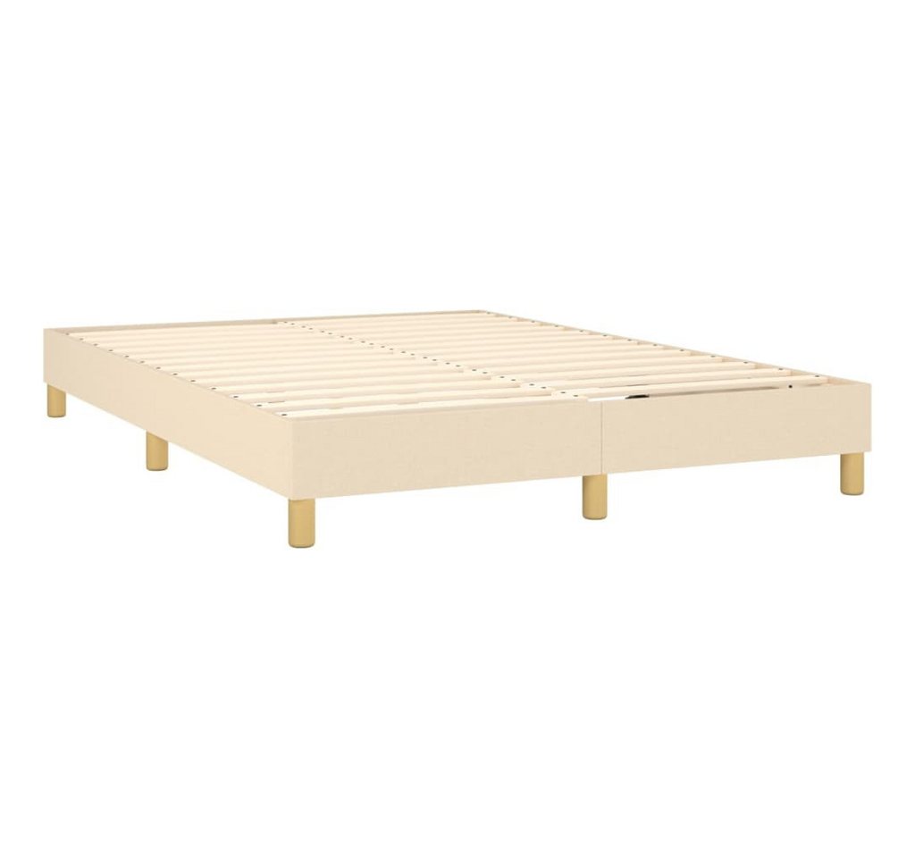 furnicato Bett Boxspringbett mit Matratze Creme 140x200 cm Stoff von furnicato