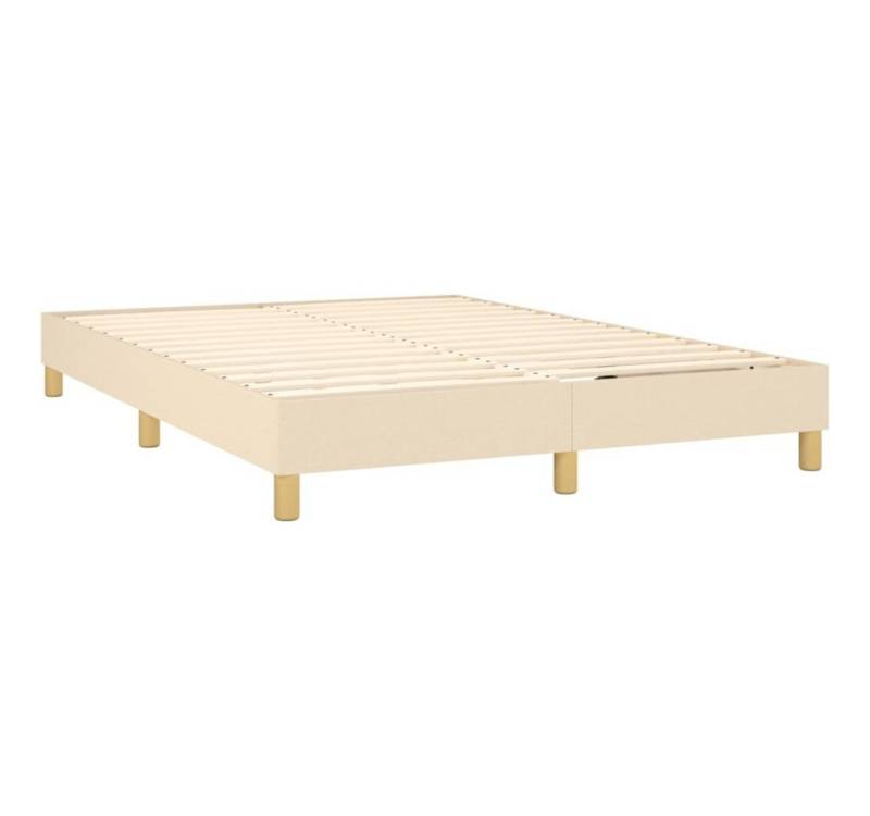 furnicato Bett Boxspringbett mit Matratze Creme 140x200 cm Stoff von furnicato