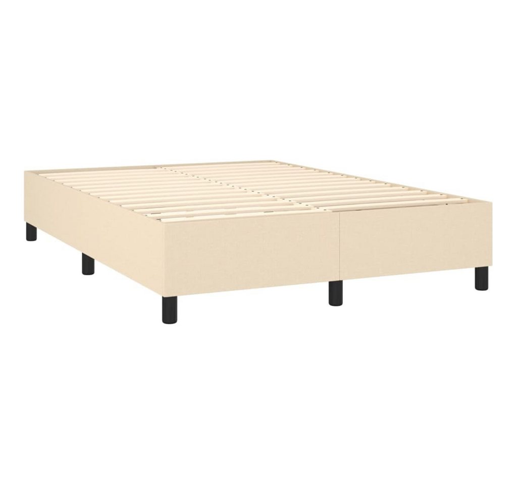 furnicato Bett Boxspringbett mit Matratze Creme 140x200 cm Stoff von furnicato