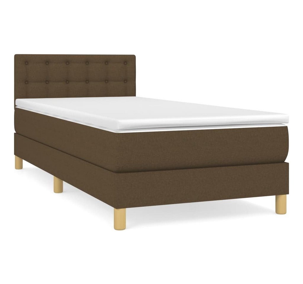 furnicato Bett Boxspringbett mit Matratze Dunkelbraun 90x200 cm Stoff von furnicato