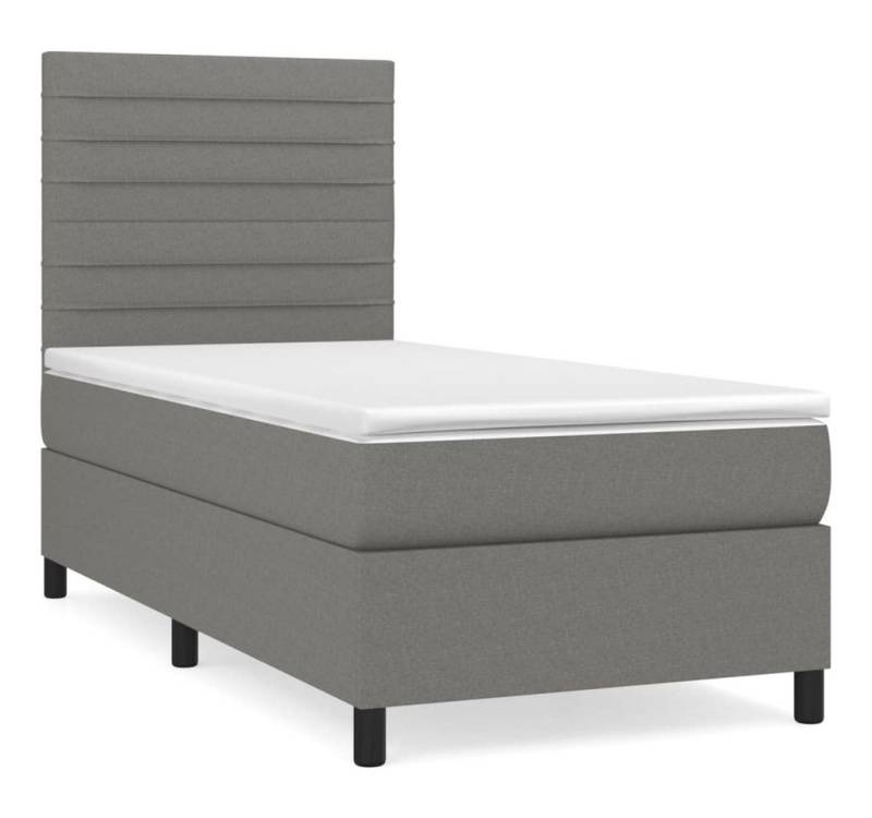 furnicato Bett Boxspringbett mit Matratze Dunkelgrau 100x200 cm Stoff von furnicato