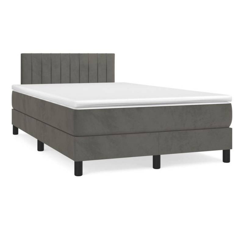 furnicato Bett Boxspringbett mit Matratze Dunkelgrau 120x190 cm Samt von furnicato
