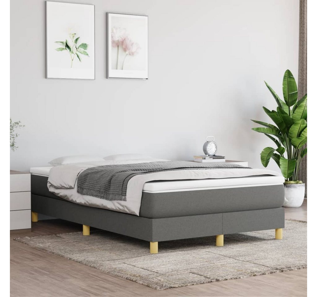 furnicato Bett Boxspringbett mit Matratze Dunkelgrau 120x200 cm Stoff von furnicato