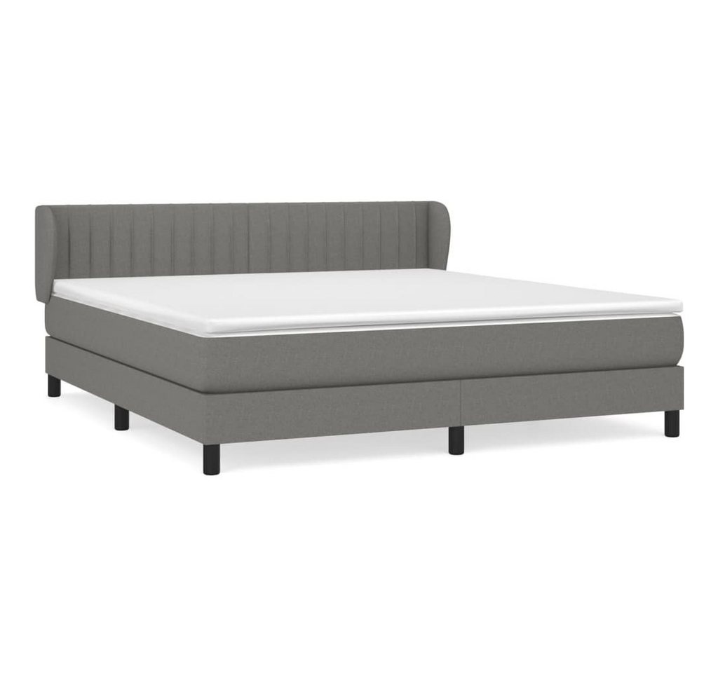 furnicato Bett Boxspringbett mit Matratze Dunkelgrau 180x200 cm Stoff von furnicato