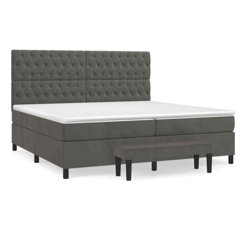 furnicato Bett Boxspringbett mit Matratze Dunkelgrau 200x200 cm Samt von furnicato