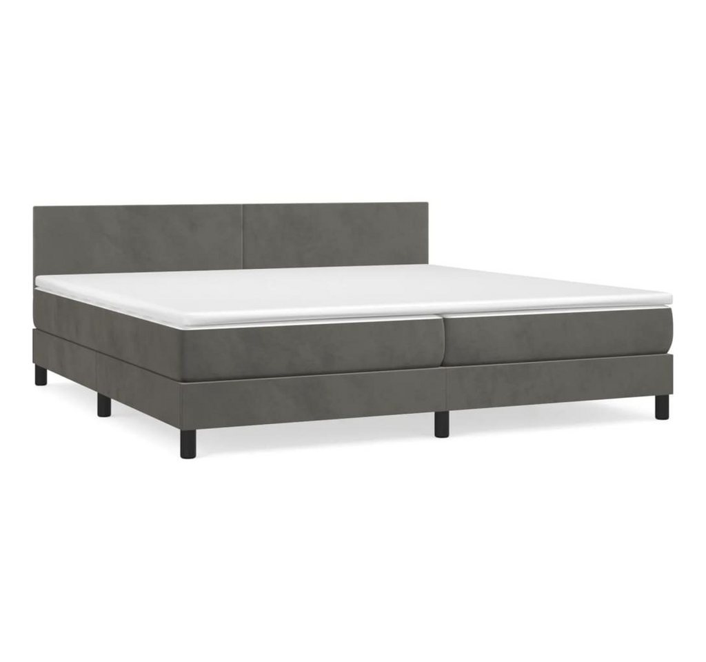 furnicato Bett Boxspringbett mit Matratze Dunkelgrau 200x200 cm Samt von furnicato