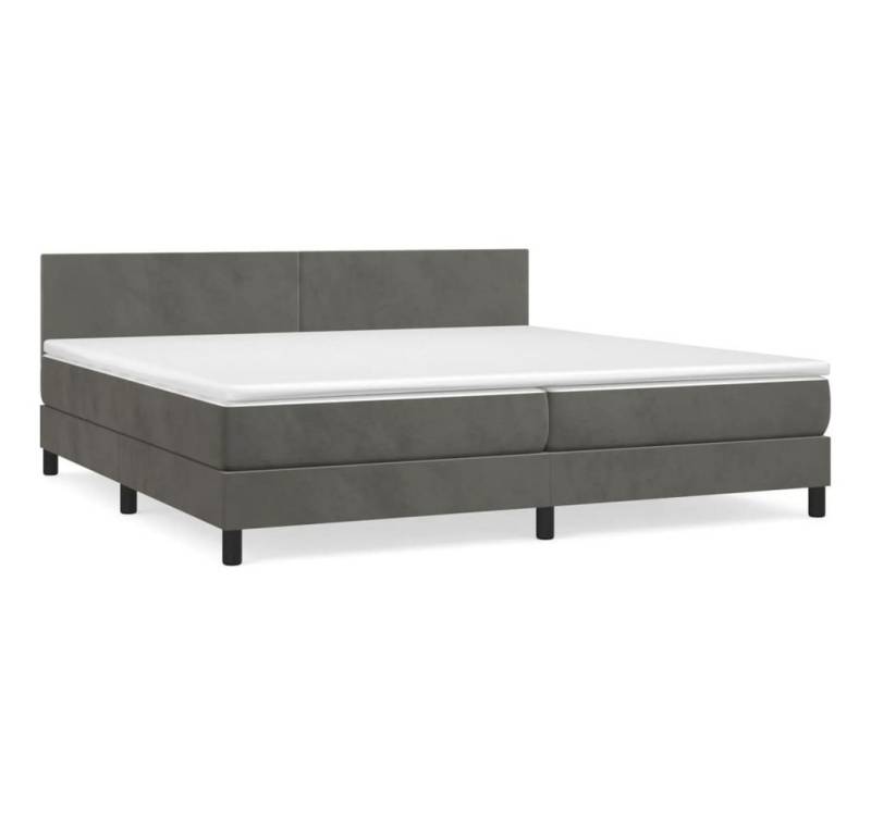 furnicato Bett Boxspringbett mit Matratze Dunkelgrau 200x200 cm Samt von furnicato