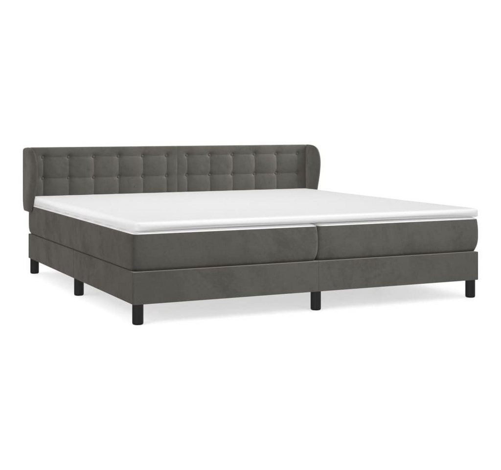 furnicato Bett Boxspringbett mit Matratze Dunkelgrau 200x200 cm Samt (1-tlg) von furnicato