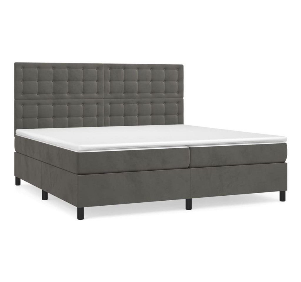 furnicato Bett Boxspringbett mit Matratze Dunkelgrau 200x200 cm Samt von furnicato