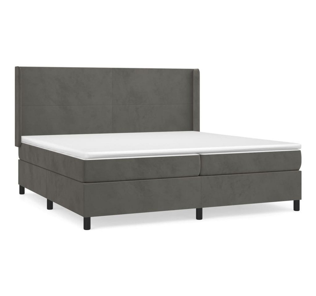 furnicato Bett Boxspringbett mit Matratze Dunkelgrau 200x200 cm Samt von furnicato