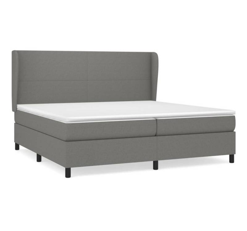furnicato Bett Boxspringbett mit Matratze Dunkelgrau 200x200 cm Stoff von furnicato