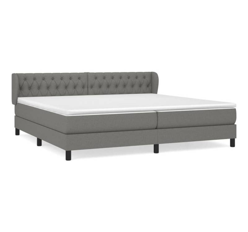 furnicato Bett Boxspringbett mit Matratze Dunkelgrau 200x200 cm Stoff von furnicato