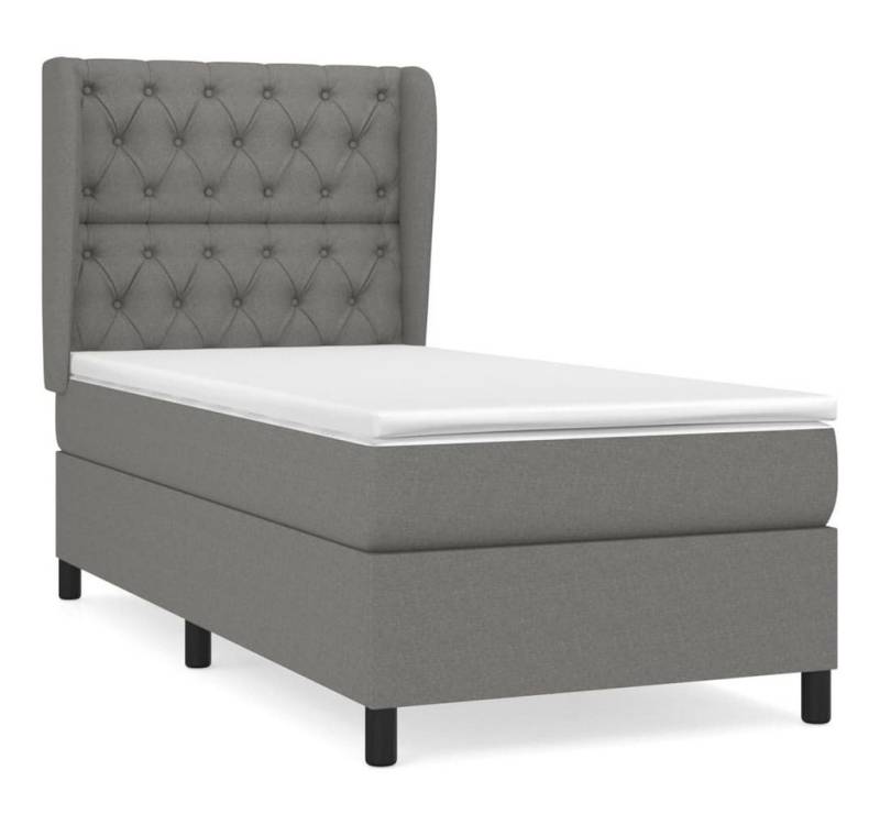furnicato Bett Boxspringbett mit Matratze Dunkelgrau 80x200 cm Stoff von furnicato