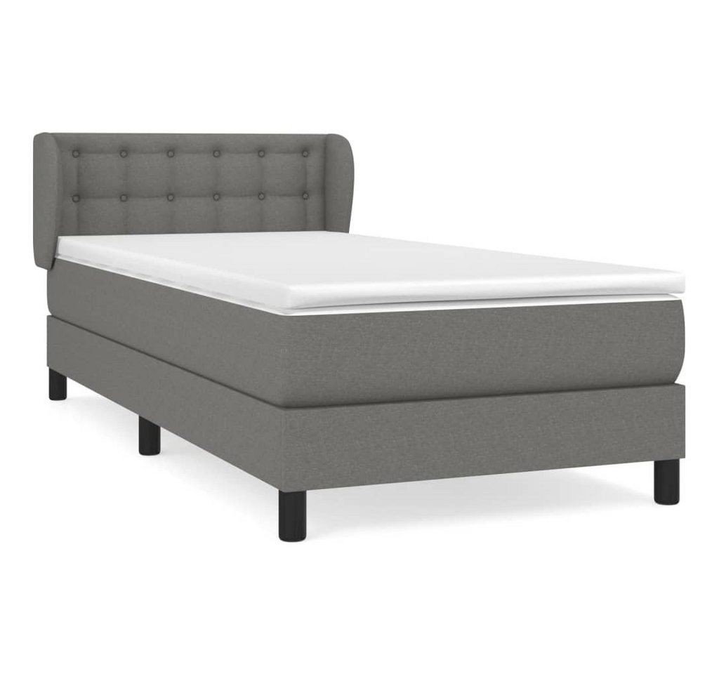furnicato Bett Boxspringbett mit Matratze Dunkelgrau 90x200 cm Stoff (1-tlg) von furnicato